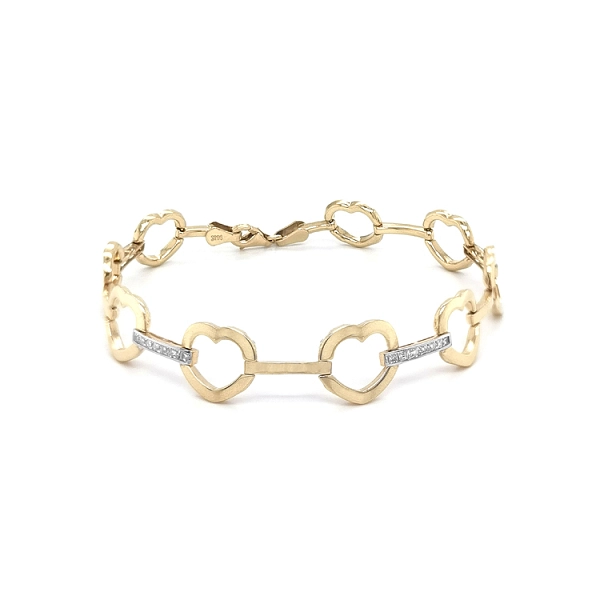 Gold Damenarmband Herz mit Zirkonen