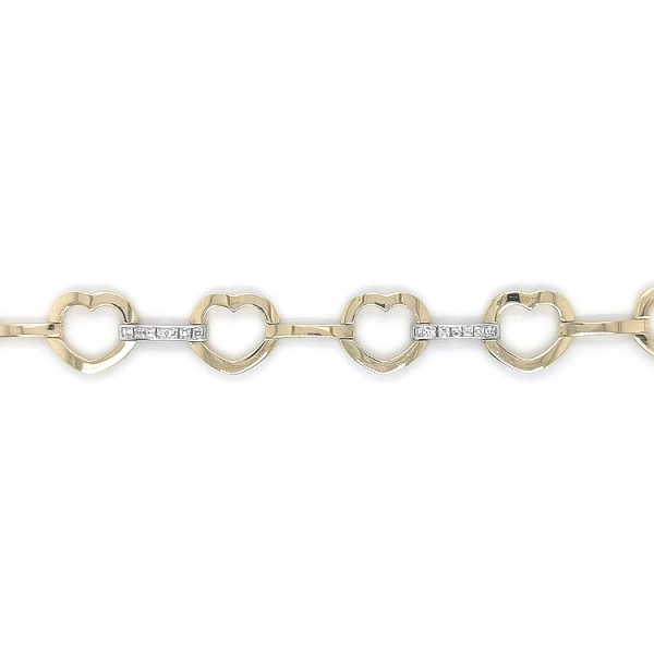 Gold Damenarmband Herz mit Zirkonen