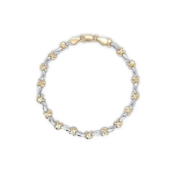 Gold Damenarmband aus kombiniertem Gold
