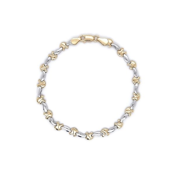 Gold Damenarmband aus kombiniertem Gold
