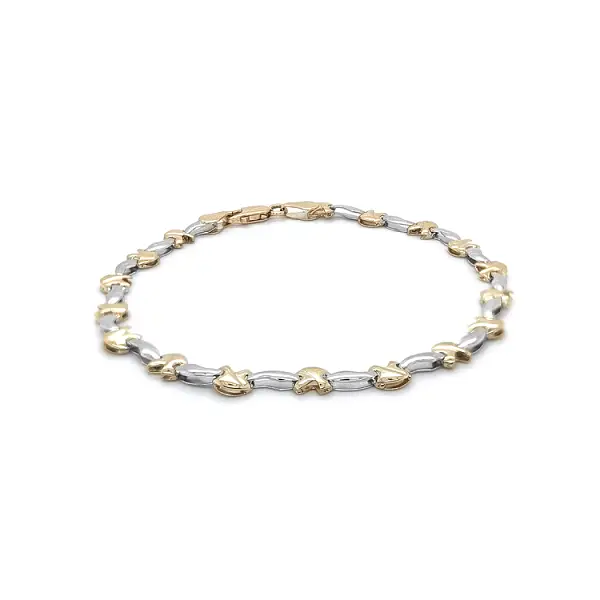 Gold Damenarmband aus kombiniertem Gold
