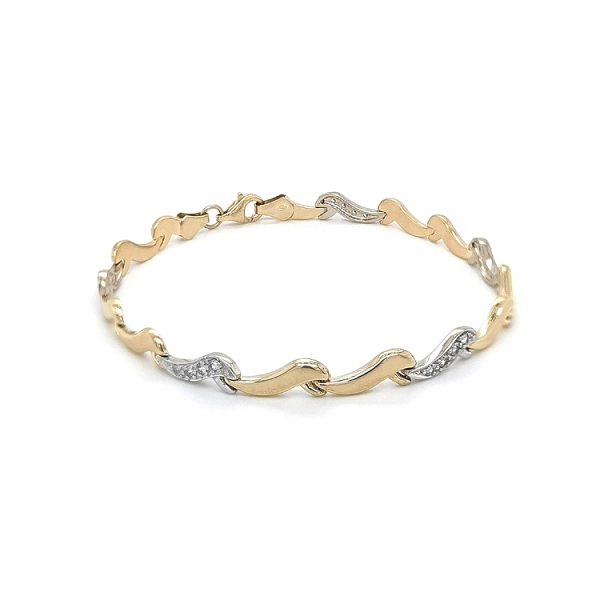 Armband aus kombiniertem Gold mit Zirkonen