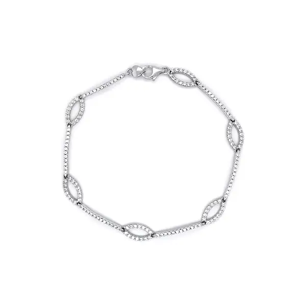 Damenarmband mit Zirkonen aus Weißgold