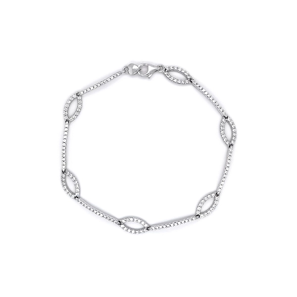 Damenarmband mit Zirkonen aus Weißgold
