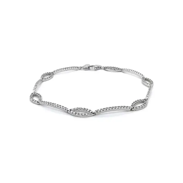 Damenarmband mit Zirkonen aus Weißgold