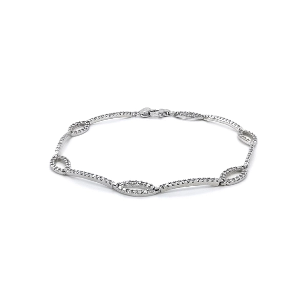 Damenarmband mit Zirkonen aus Weißgold