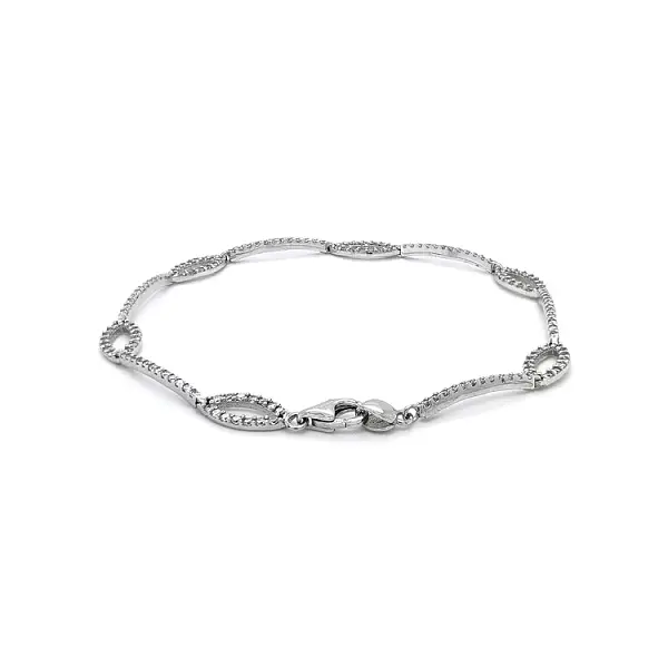 Damenarmband mit Zirkonen aus Weißgold