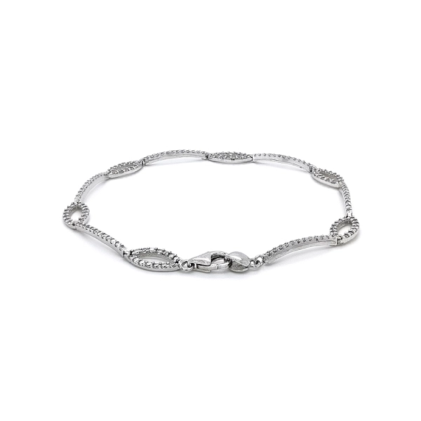 Damenarmband mit Zirkonen aus Weißgold
