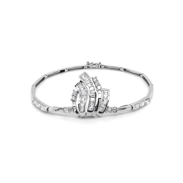 Damenarmband mit Zirkonen aus Weißgold