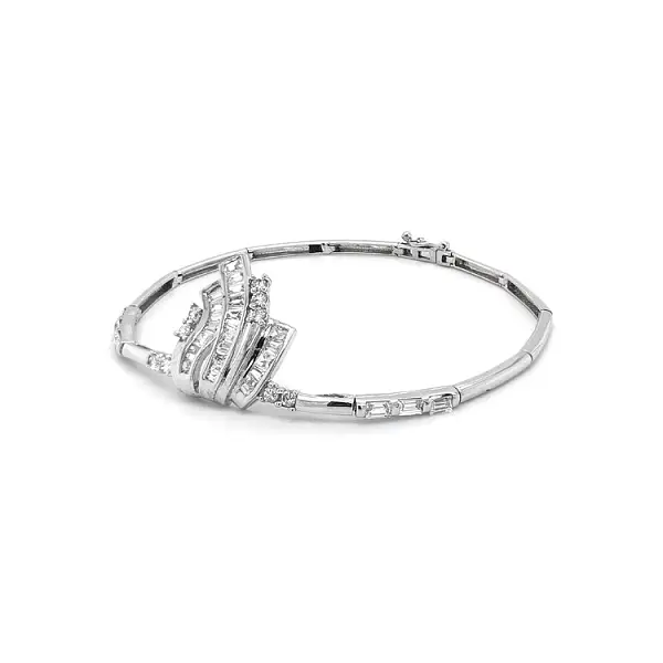 Damenarmband mit Zirkonen aus Weißgold