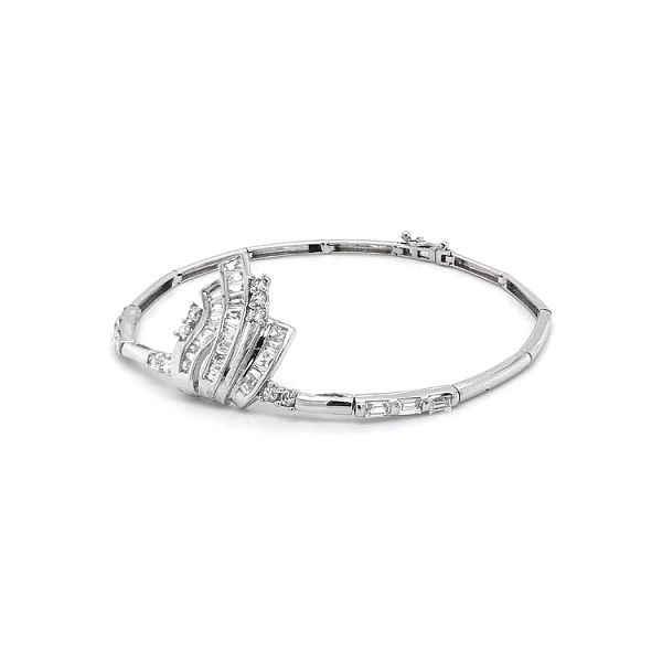 Damenarmband mit Zirkonen aus Weißgold