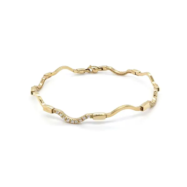 Gold Damenarmband mit Zirkonen