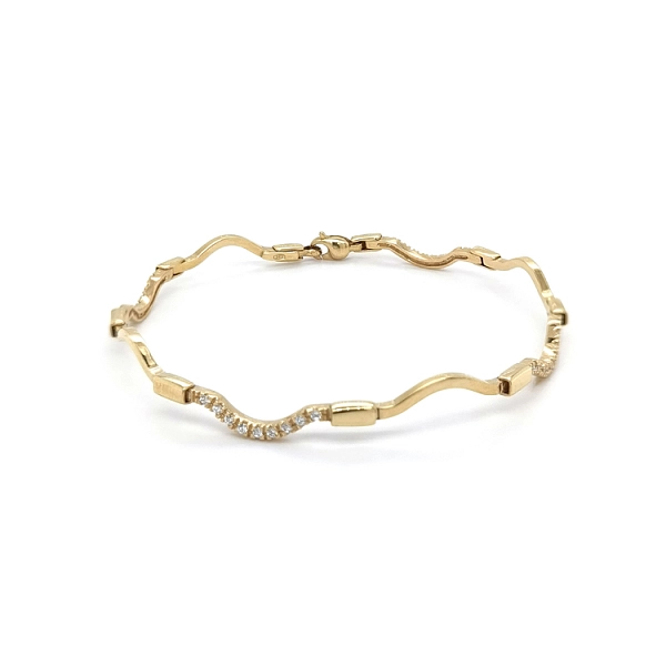 Gold Damenarmband mit Zirkonen