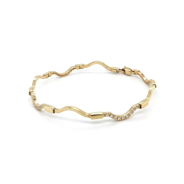 Gold Damenarmband mit Zirkonen