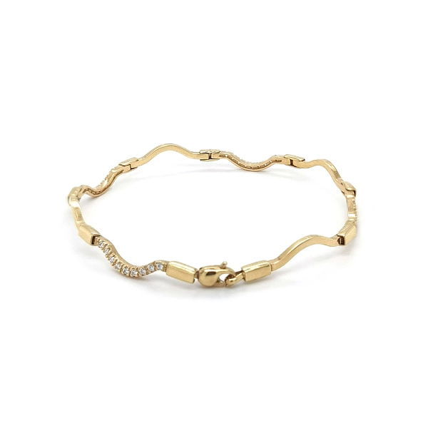 Gold Damenarmband mit Zirkonen