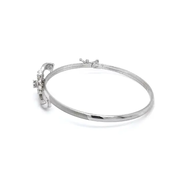 Festes Damenarmband mit Zirkonen aus Weißgold