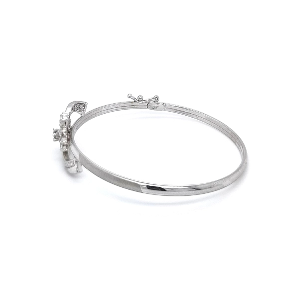 Festes Damenarmband mit Zirkonen aus Weißgold