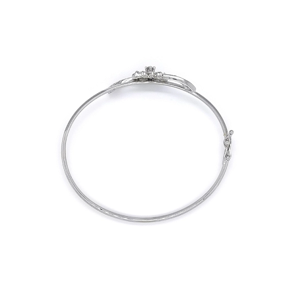 Festes Damenarmband mit Zirkonen aus Weißgold