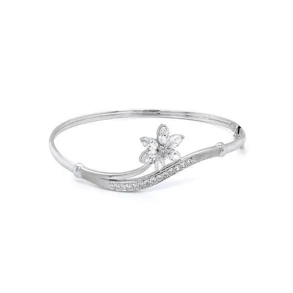 Festes Armband mit Zirkonen aus Weißgold