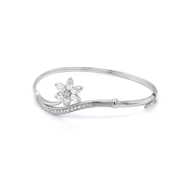 Festes Armband mit Zirkonen aus Weißgold