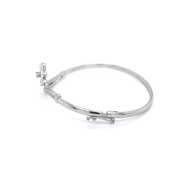 Festes Armband mit Zirkonen aus Weißgold