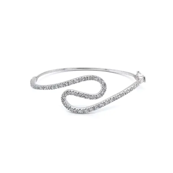 Damenarmband mit Zirkonen aus Weißgold