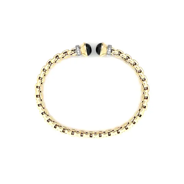 Festes Goldarmband mit Onyx