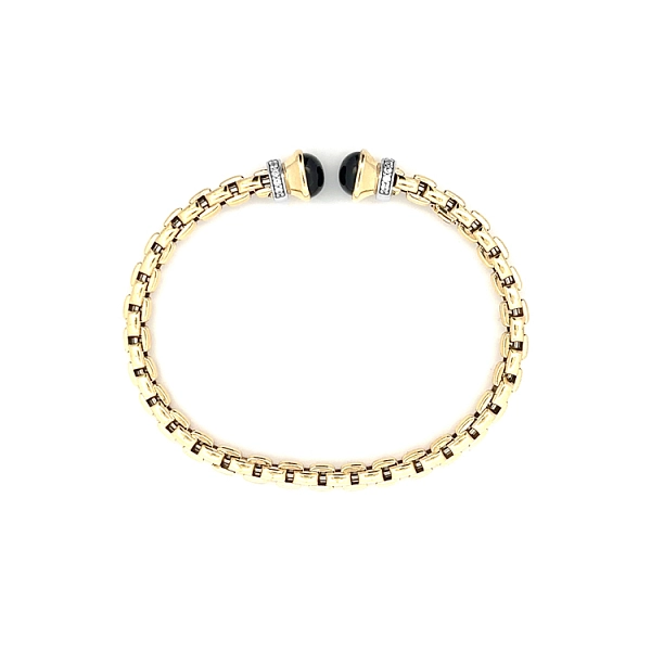 Festes Goldarmband mit Onyx