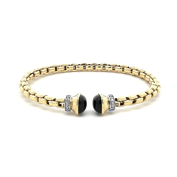 Festes Goldarmband mit Onyx