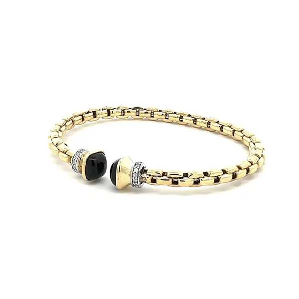 Festes Goldarmband mit Onyx