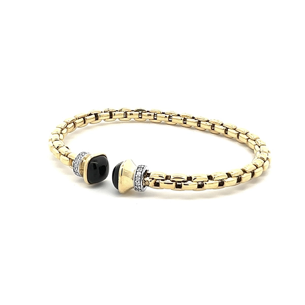 Festes Goldarmband mit Onyx