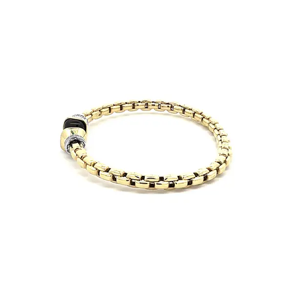 Festes Goldarmband mit Onyx