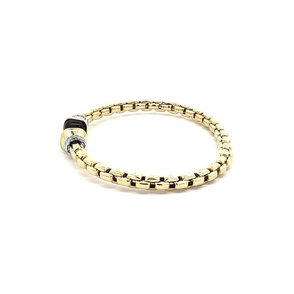 Festes Goldarmband mit Onyx