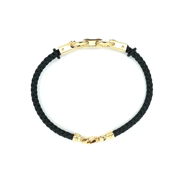 Goldfarbenes Lederarmband