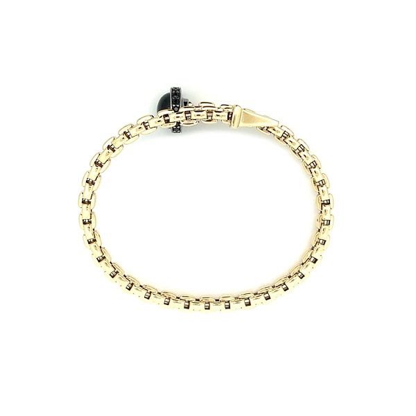 Goldenes Damenarmband mit schwarzen Steinen