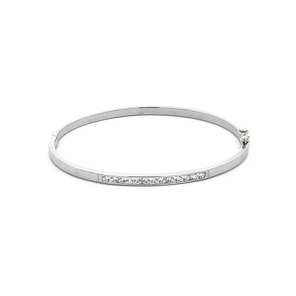 Festes Armband mit Zirkonen aus Weißgold