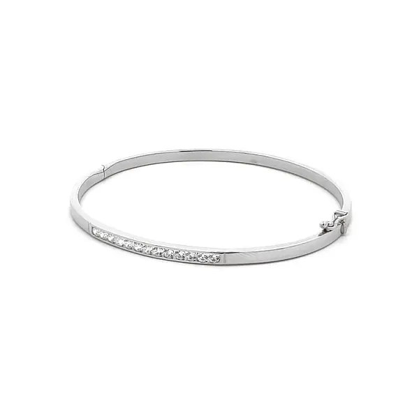 Festes Armband mit Zirkonen aus Weißgold