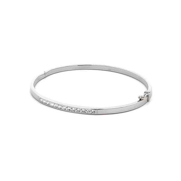 Festes Armband mit Zirkonen aus Weißgold
