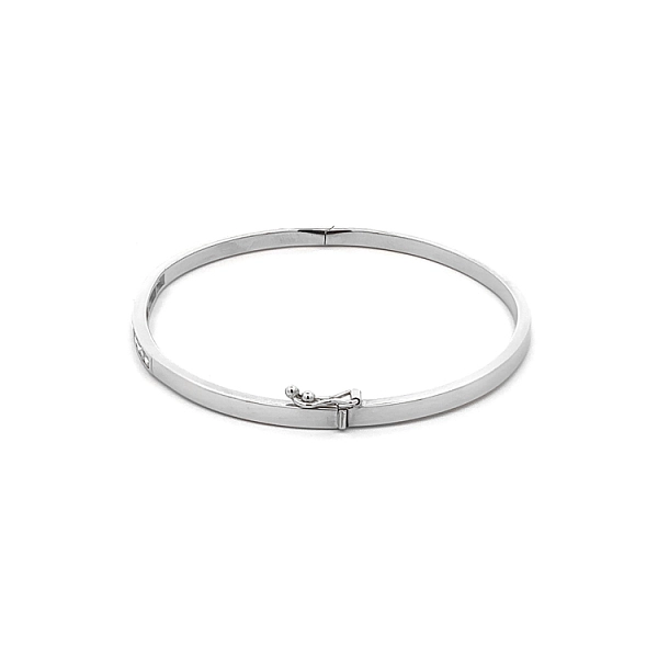 Festes Armband mit Zirkonen aus Weißgold