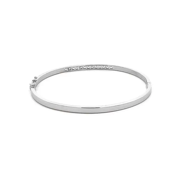 Festes Armband mit Zirkonen aus Weißgold
