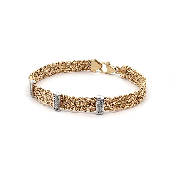 Damenarmband aus Gold mit Zirkonen