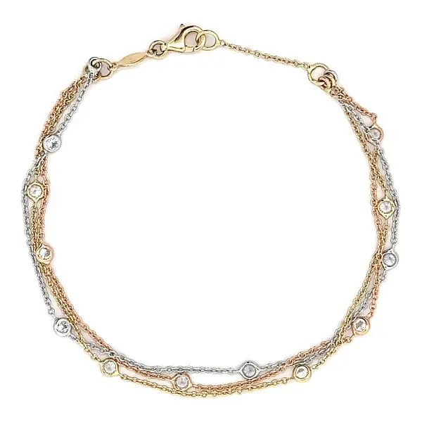 Armband mit Zirkonen aus kombiniertem Gold