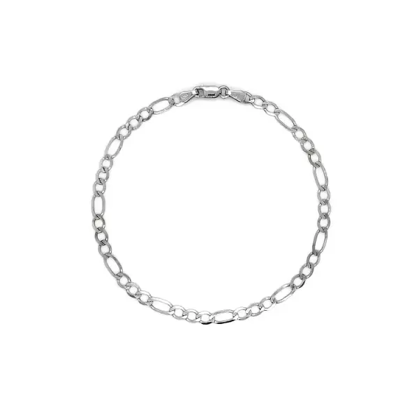 Figaro-Armband aus Weißgold