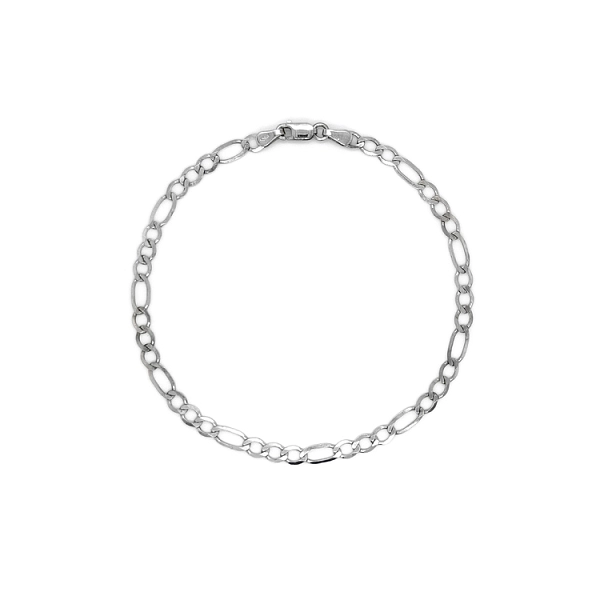 Figaro-Armband aus Weißgold