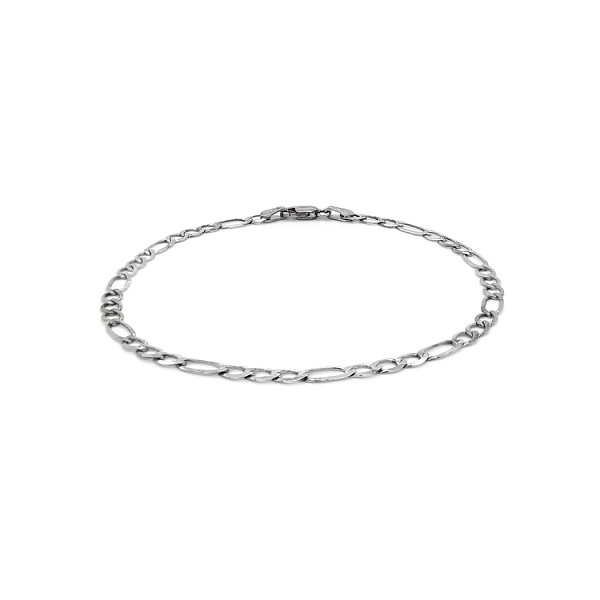 Figaro-Armband aus Weißgold