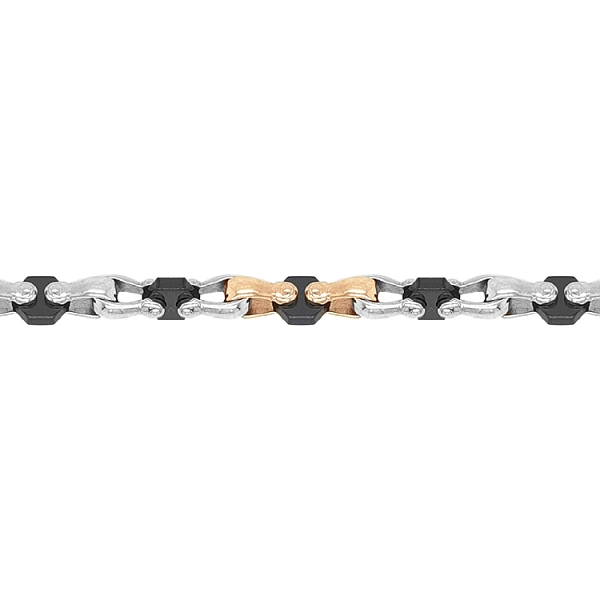 Gold Herrenarmband aus einer Kombination von Gold und Keramik