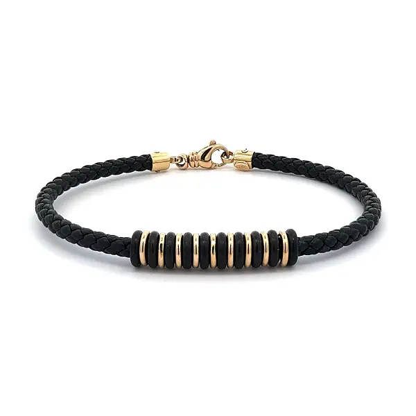 Gold Herren Lederarmband