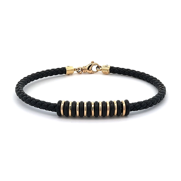Gold Herren Lederarmband