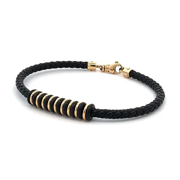 Gold Herren Lederarmband
