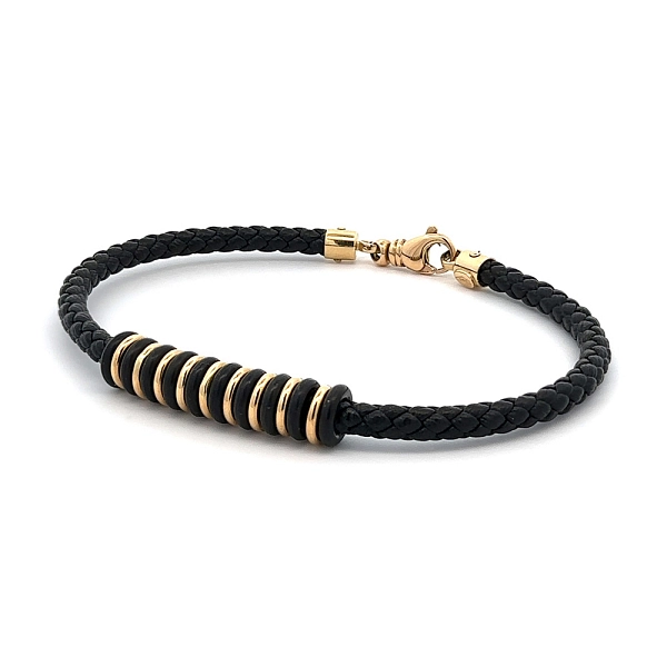 Gold Herren Lederarmband